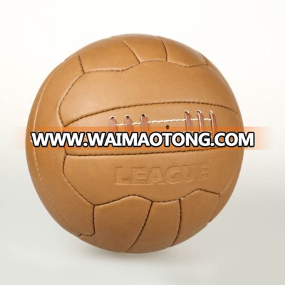 hand sewn 100% pure cow leather retro soccer ball/football